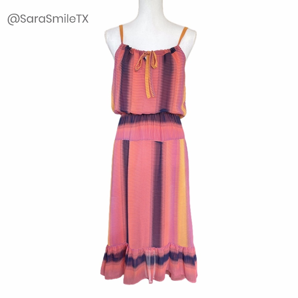 SANCTUARY Colorful Boho Peasant Summer Midi Slip Summer Dress
